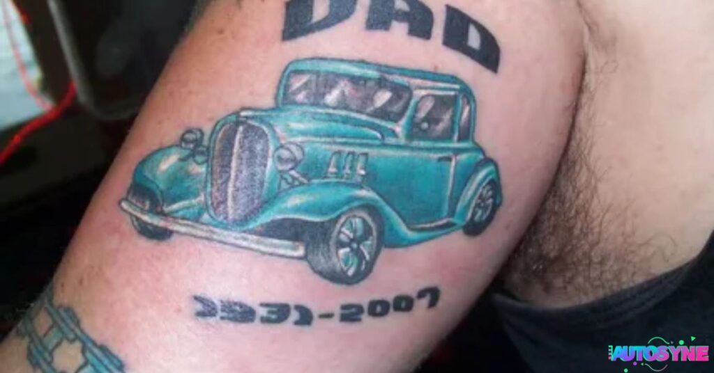 RIP Dad Car Tattoos on Shoulder